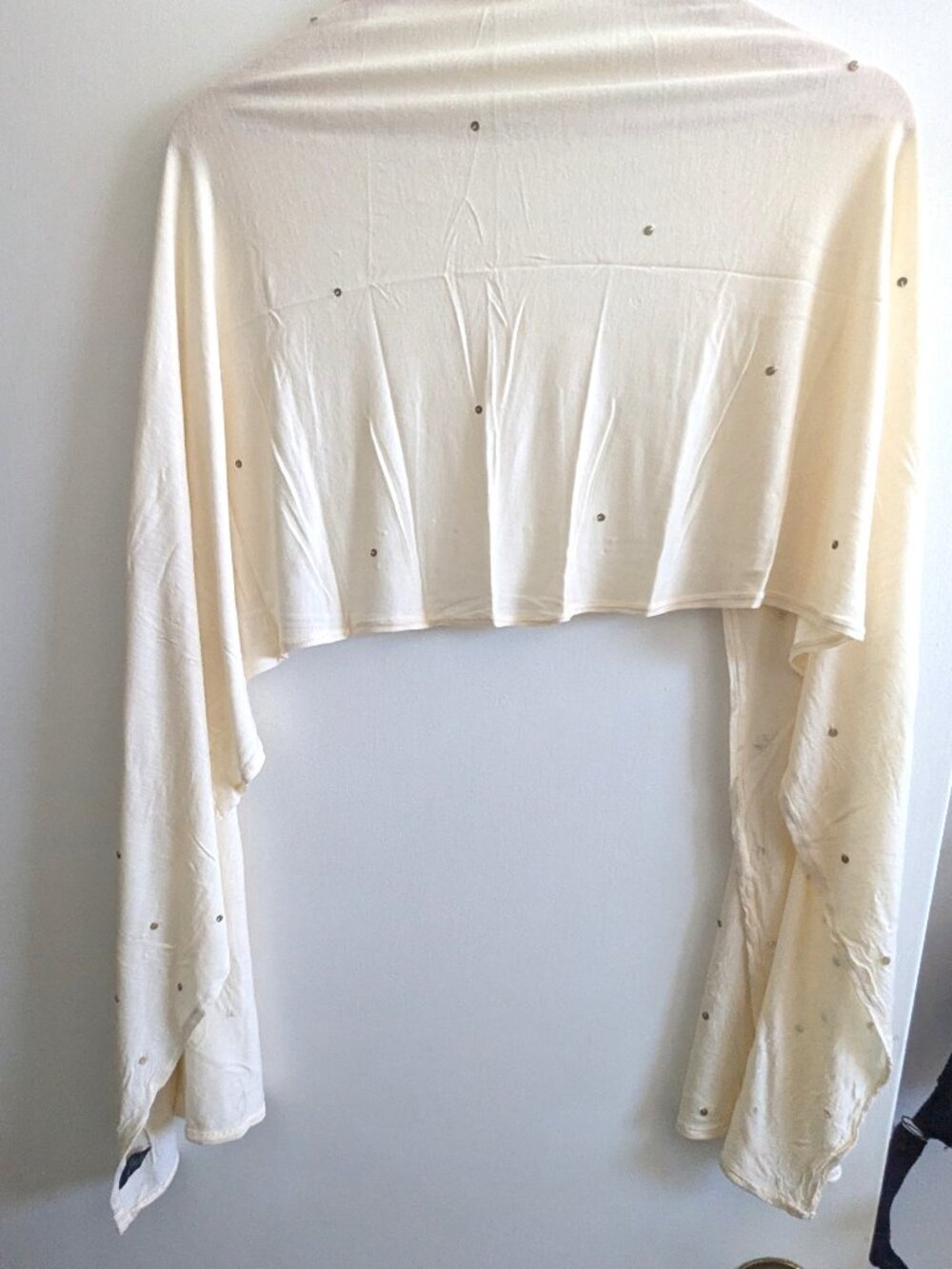 Lightweight cream sequin scarf